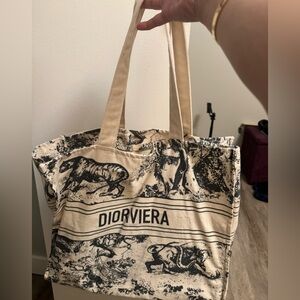 Dior Beige and Black Diorviera Tote